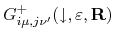 $\displaystyle G^{+}_{i\mu,j\nu'}(\downarrow,\varepsilon,\mathbf{R})$